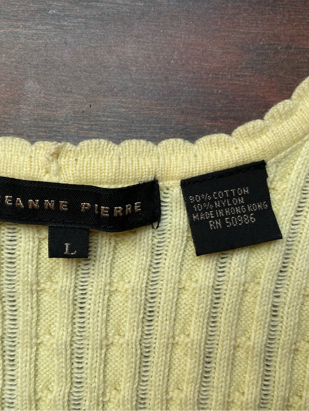 JEANNE PIERRE YELLOW CARDIGAN COTTON BLEND WOMEN L